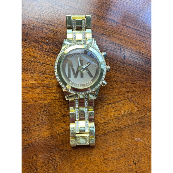 Michael Kors Accessories - Michael Kors Ladies' Gold-Tone Stainless Steel Crystal-Accented Watch